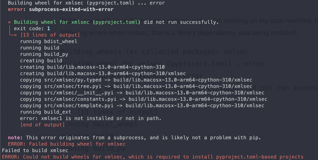 pip install error when installing lxml